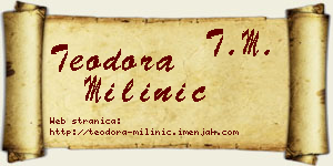 Teodora Milinić vizit kartica